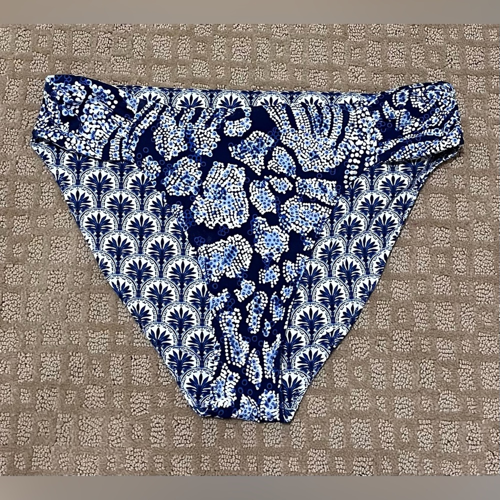 Tommy Bahamas Navy & White Reversible Printed Bikini Bottom